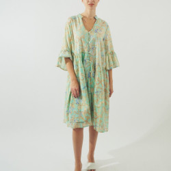 Γυναικείο καφτάνι 62614 | Green/Blue