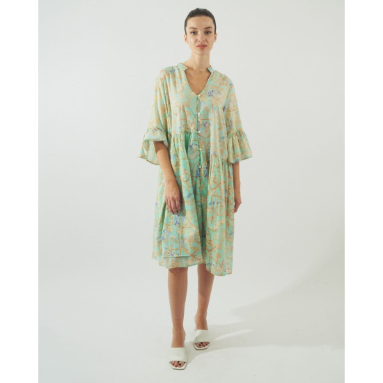 Γυναικείο καφτάνι 62614 | Green/Blue