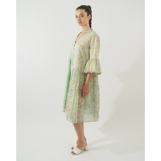 Γυναικείο καφτάνι 62614 | Green/Blue