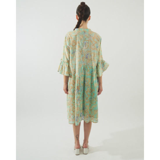 Γυναικείο καφτάνι 62614 | Green/Blue