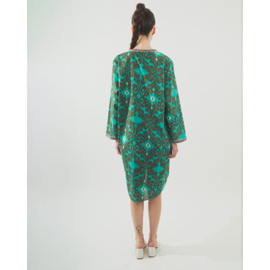 Γυναικείο καφτάνι 62617 | Green/Brown