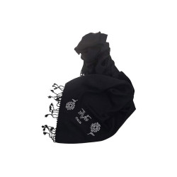 Πασμίνα με στρας & κρόσια 62630 | Black