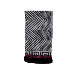 Κάπα/πασμίνα με οικολογική γούνα 62631 | Black/Grey