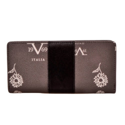 Γυναικείο πορτοφόλι με λoγότυπο 19V69 ITALIA 9780 - Black / Black